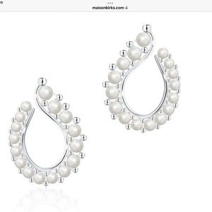 Birks Bee Chic Freshwater Baroque Pearl and Silver Teardrop Earrings